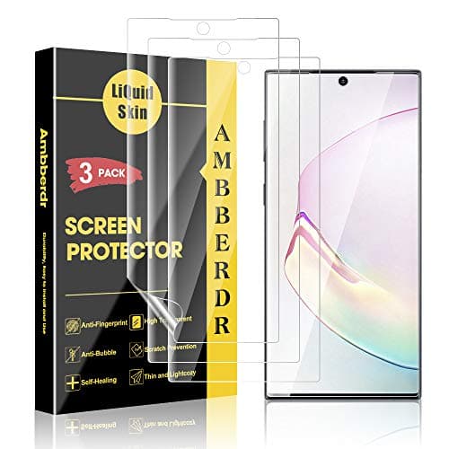 AMBBERDR [3-Pack] Screen Protector for Galaxy Note 10 Plus Max Coverage Flexible Film [Not Wet Applied]