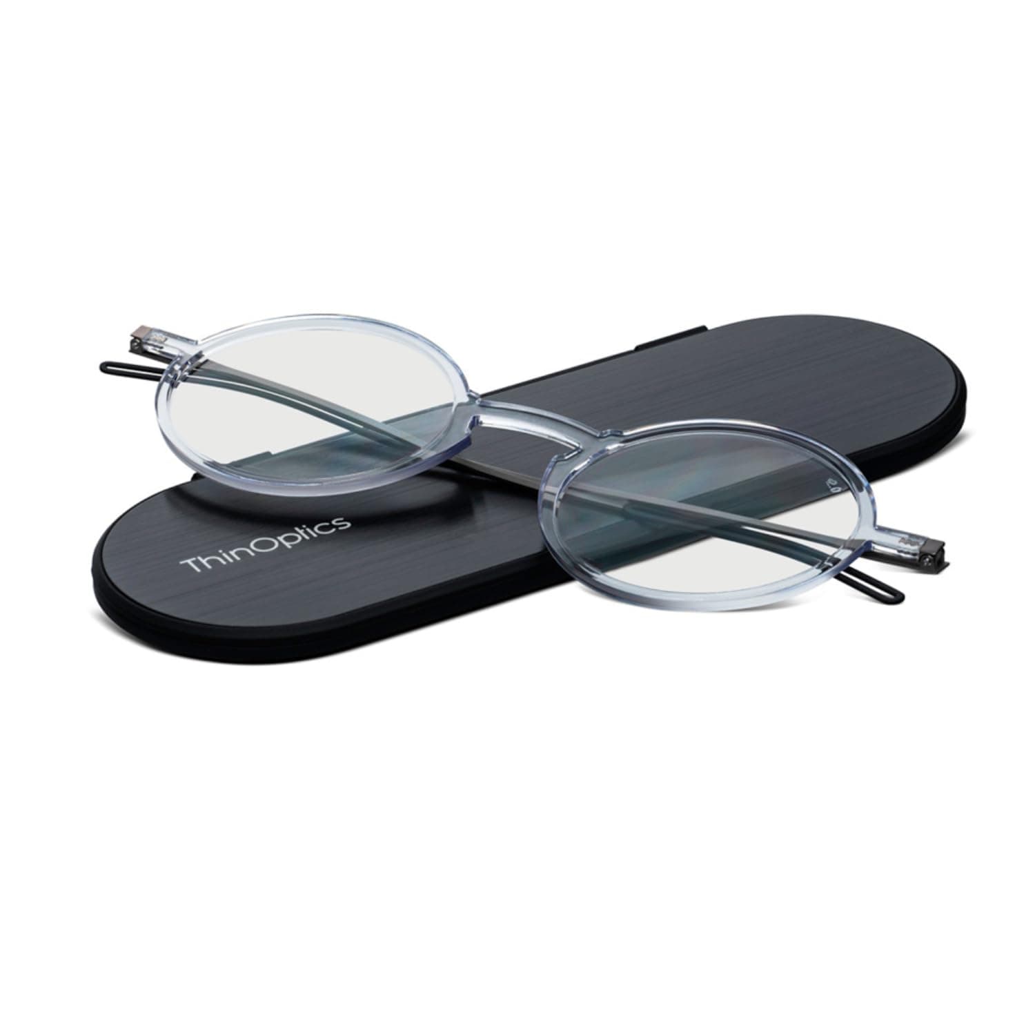 Manhattan Reading Glasses Round Frames With Milano Magnetic Case - Thin Lightweight Compact Readers 1.0 1.5 2.0 2.5 Strength