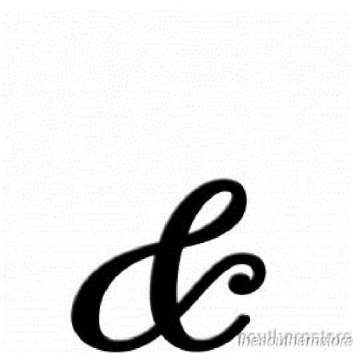 Initial It Initial Powder Coat Black Metal Script Letter - &