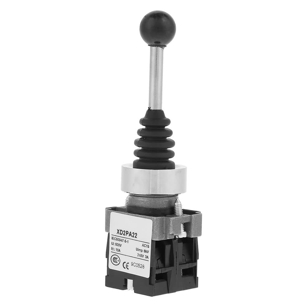 2NO Spring Return Joystick Switch 2 Position Momentary Control Switch for XD2PA22CR, 22mm Mounting Hole Diameter
