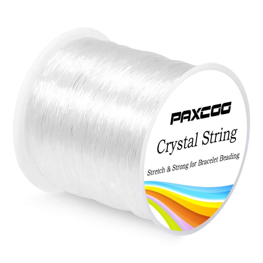- Paxcoo 0.8mm Elastic String, Stretchy Bracelet String Crystal String Bead Cord for Bracelet, Beading and Jewelry Making (120m)