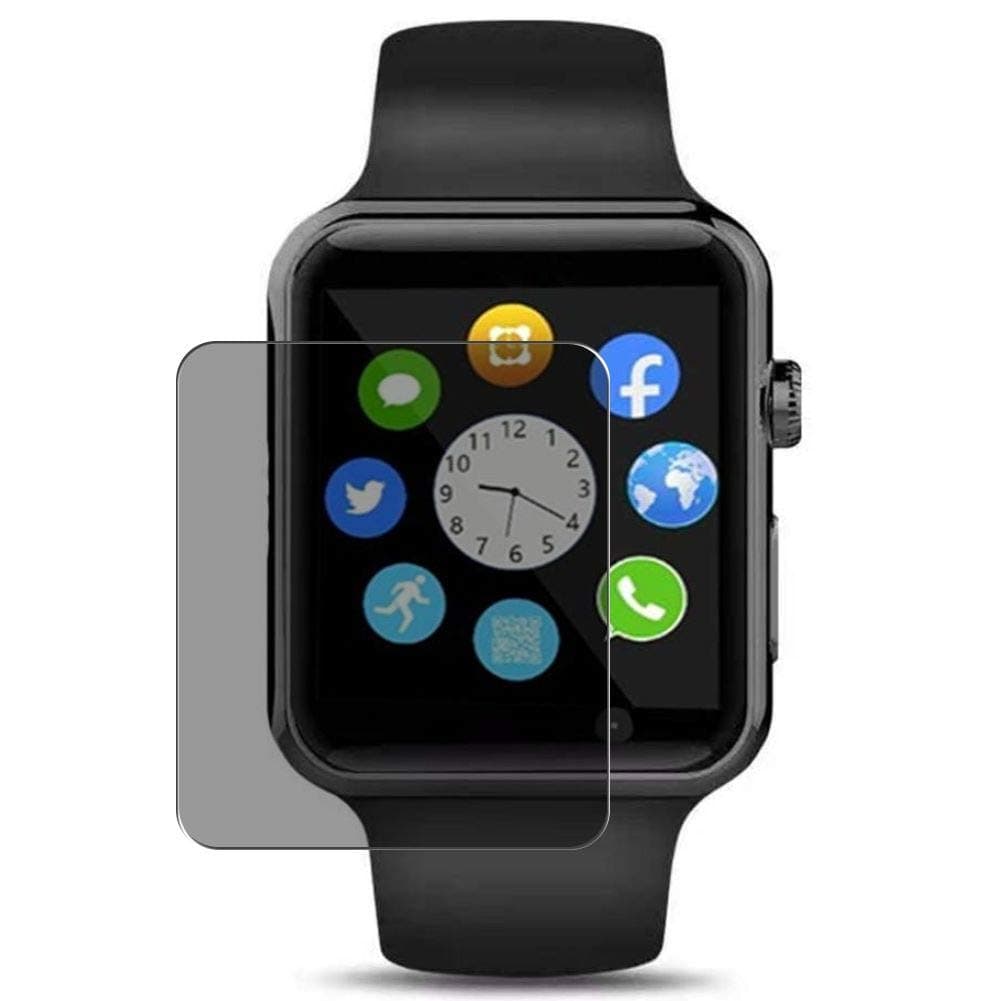 Synvy Privacy Screen Protector Film, compatible with Junwei 1.54"" smartwatch Anti Spy Guard Sticker [ Not Tempered Glass Protectors ], Black