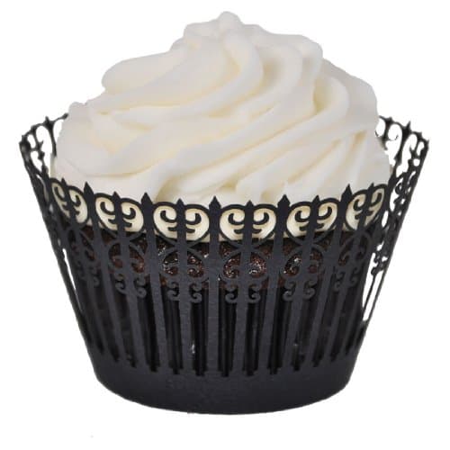 Wrought Iron Regular Cupcake Wrapper, Black, 12 pack