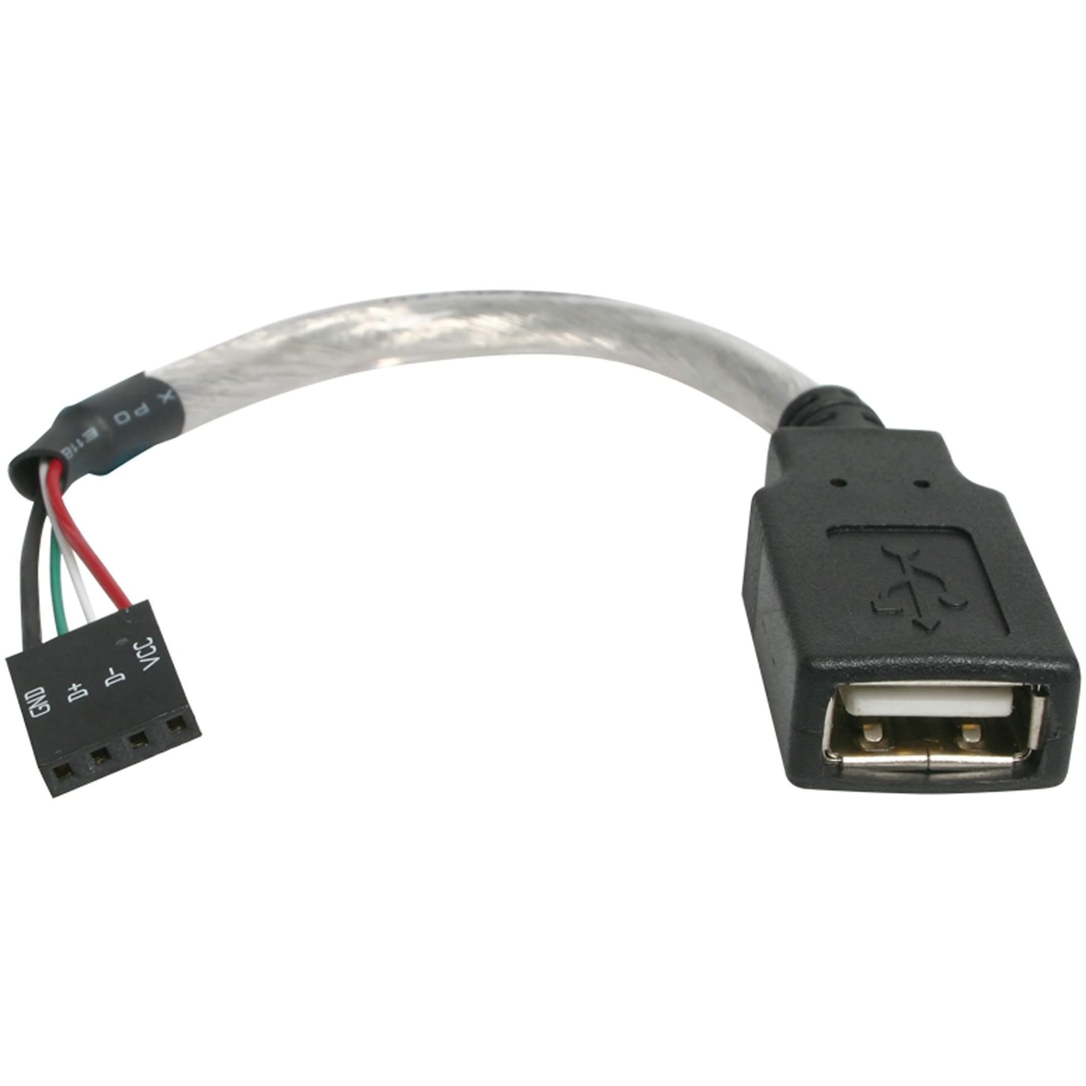 StarTech.com 6in USB 2.0 Cable - USB A Female to USB Motherboard 4 Pin Header F/F