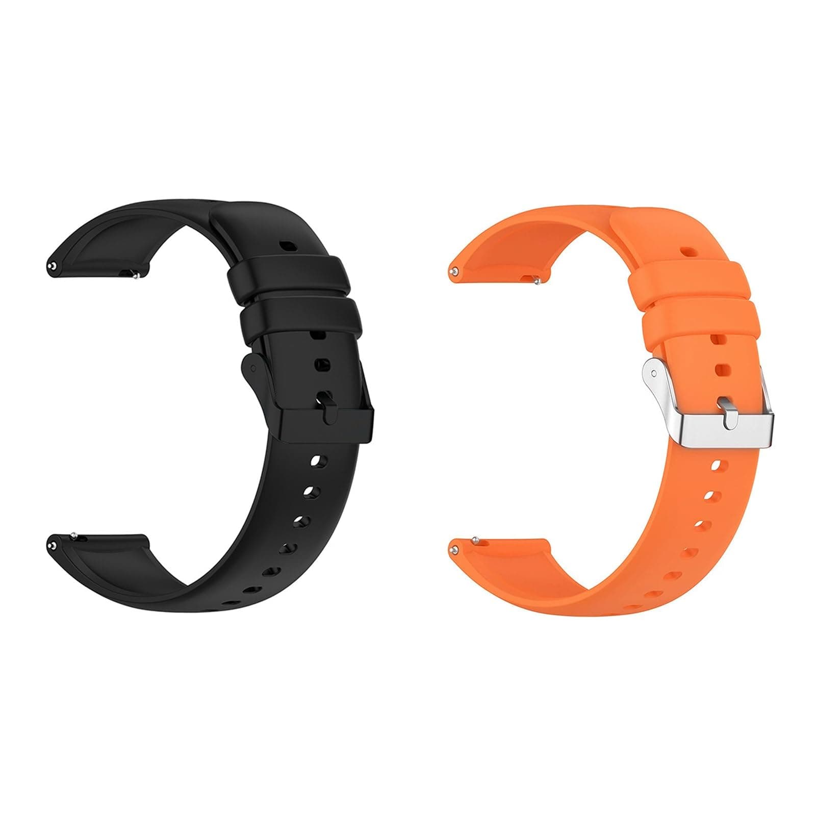 Silicone Strap, Quick Buckle Waterproof Soft Strap, Black Strap, Silver Stainless Steel Buckle, Men's and Women's Smartwatch Strap, Sport Watch Strap