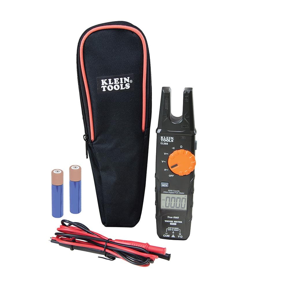 CL360 CL360 Electrical Tester, Open Jaw Fork Non-Contact Voltage Meter with TRMS Technology, with Case, Test Leads and Batteries