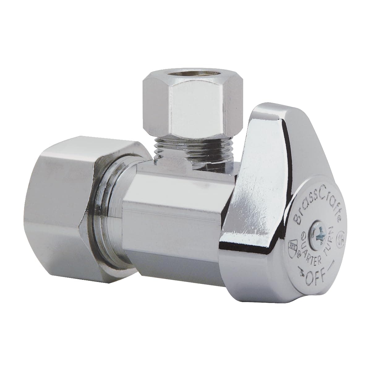 Angle Valve, Chrome, 5/8-In. OD Compression (1/2-In. Nominal Compression) x 3/8-In. OD Compression -G2CR19X C1