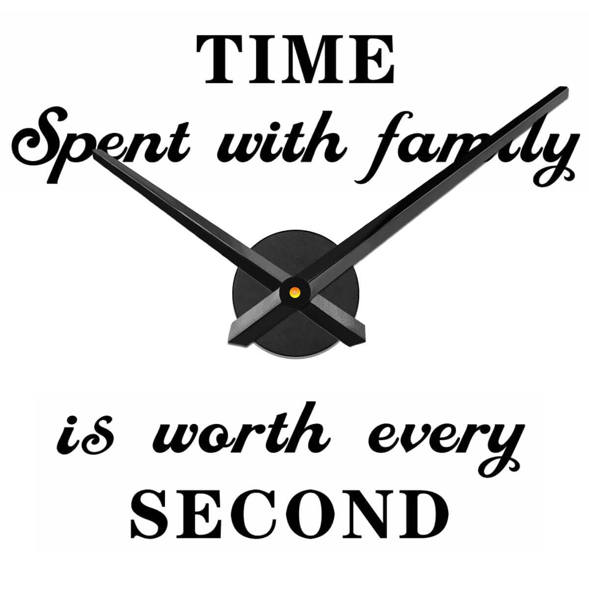 VANGOLD Large Wall Clock with 3D DIY Clock Hands Needles, Mechanism & Wall Sticker for Home Office Decor