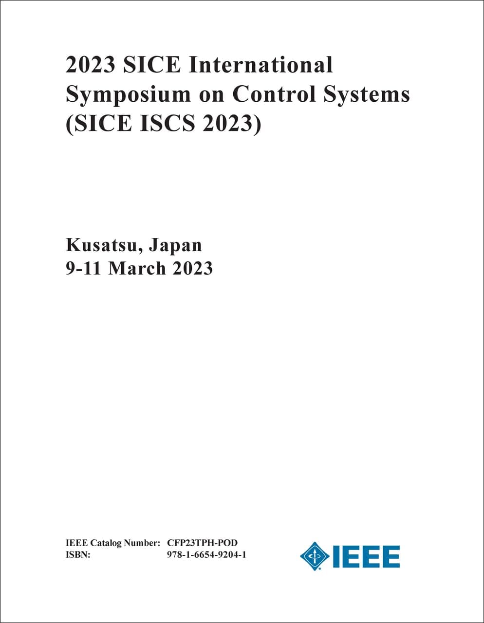 CONTROL SYSTEMS. SICE INTERNATIONAL SYMPOSIUM. 2023
