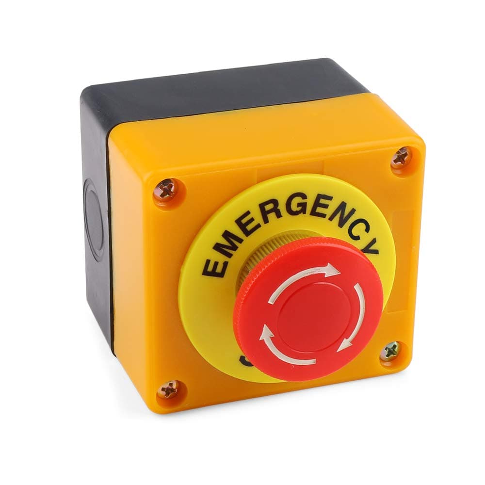 Emergency Stop Button 660V 10A Red Sign Weatherproof Self Locking Emergency Stop Push Switch 1 Pieces