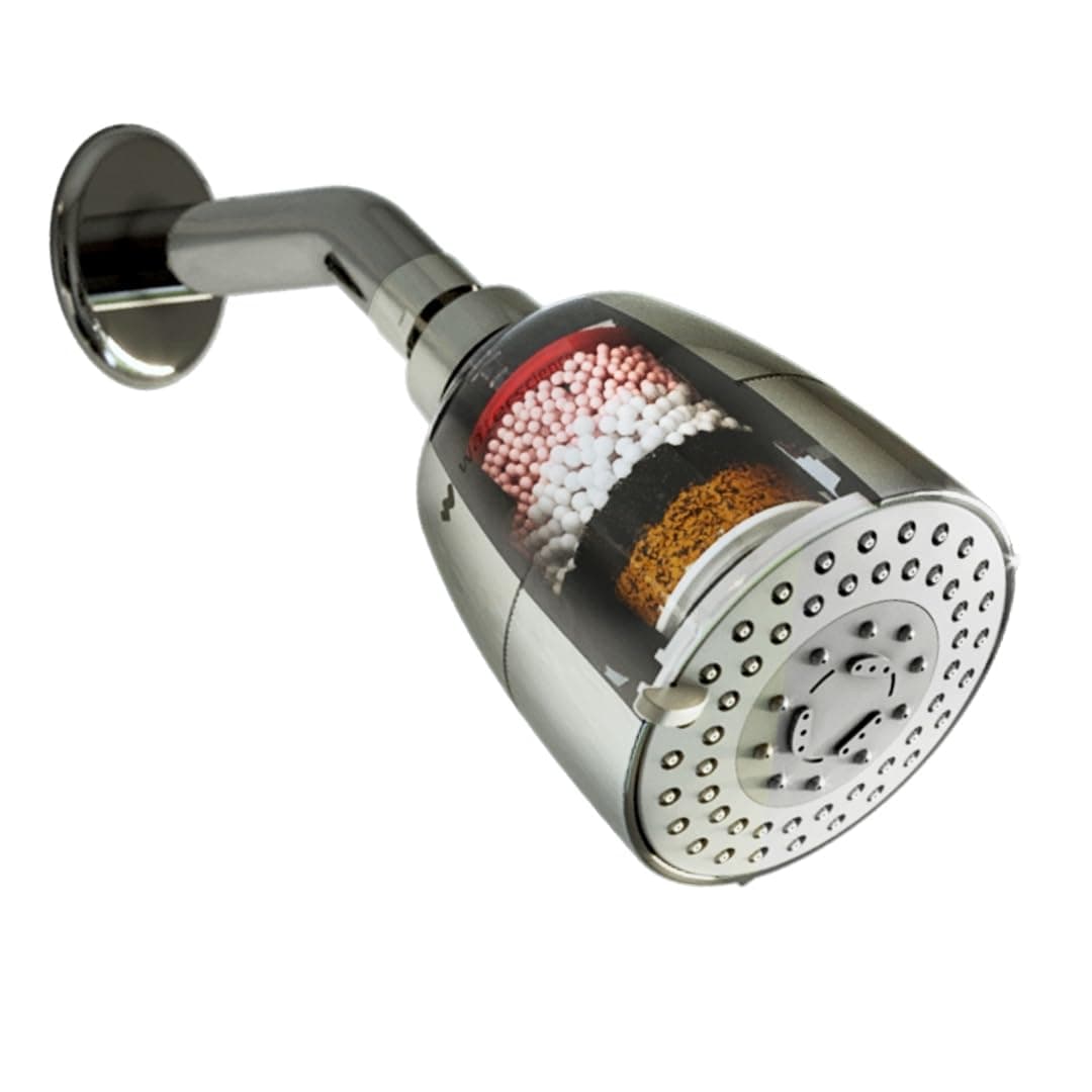WaterScience CLEO Multi Flow Shower Filter for Bathroom | Water Softener for Home | Hard Water Softener for Shower | for Municipal/Chlorine Water - CLEO-SFM-419