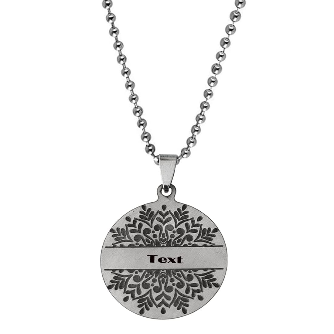 M Men Style Personalization Customize Name On Om Mandala Black And Silver Stainless Steel Pendant Necklace Chain For Men And women LSPn22075