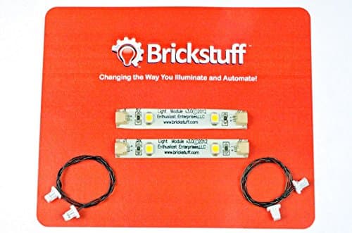 Brickstuff LED Lighting for Lego 2-Light Warm White LED Light Strips with Connecting Cables (2-Pack)