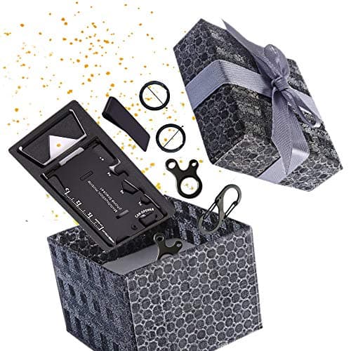 Men's multi-function credit card combination gift- multi-function pocket tool gadget-wallet survival card gift set-Equipped with a keychain,men's favorite.