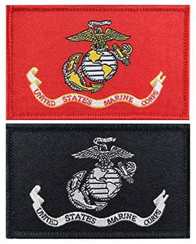JBCD 2 Pack US Marine Corps Flag Patch Army Force Flags Tactical Patch Pride Flag Patch for Clothes Hat Patch Team Military Patches