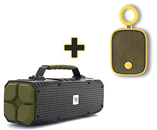 30 Watts Wireless High Performance Rugged Speaker with aptX 4.0 Bluetooth, USB Power Bank, IPX5 Splash Proof by Dreamwave Audio - Elemental + Bonus Dreamwave Yellow Bubble Pod Mini Speaker