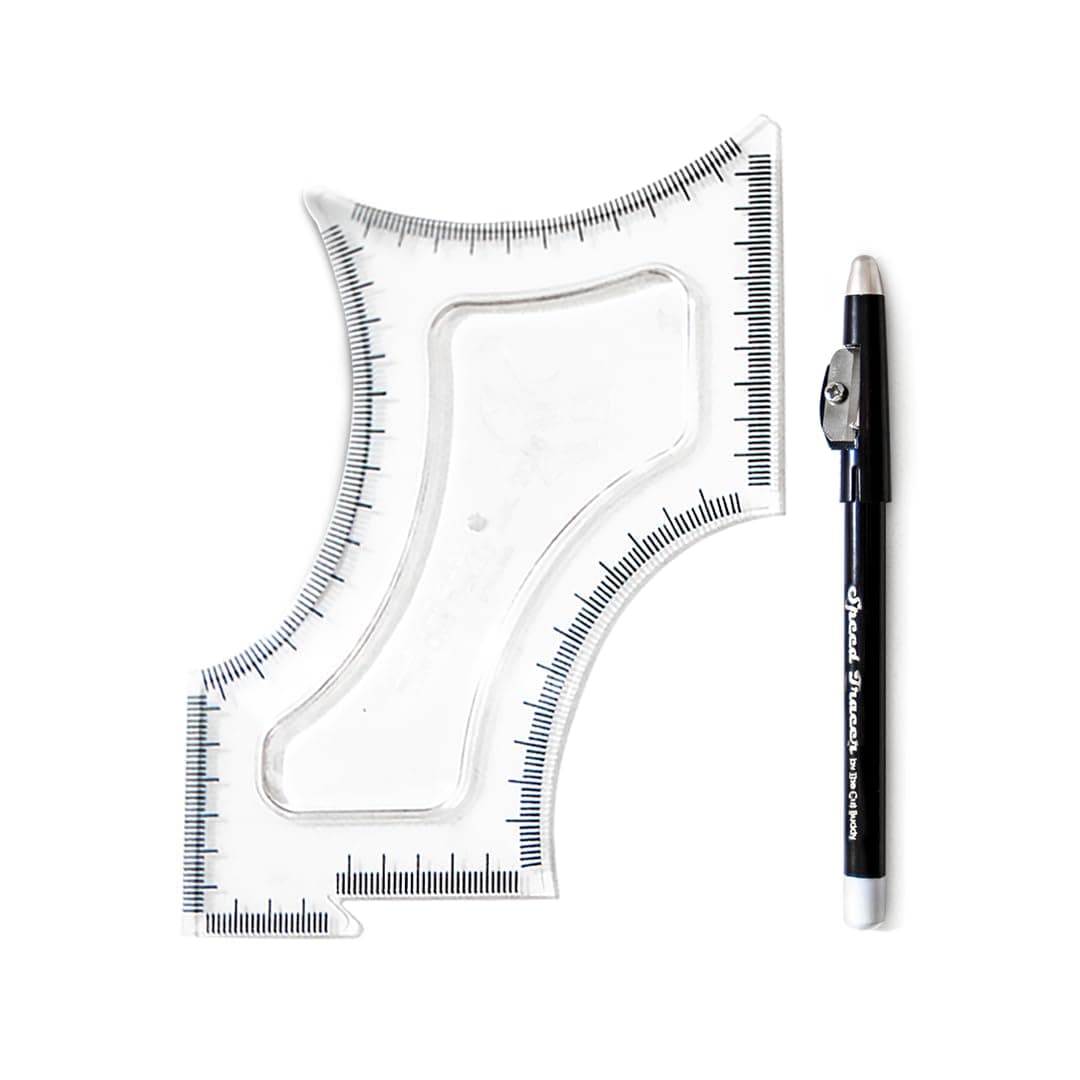 Multiple Curve Options | Beard and Hair Shaping Tool Guide Template with Bonus Pencil | Flexible and Transparent | Shaving for Beard, Mustache, Goatee, Neckline, Hairline