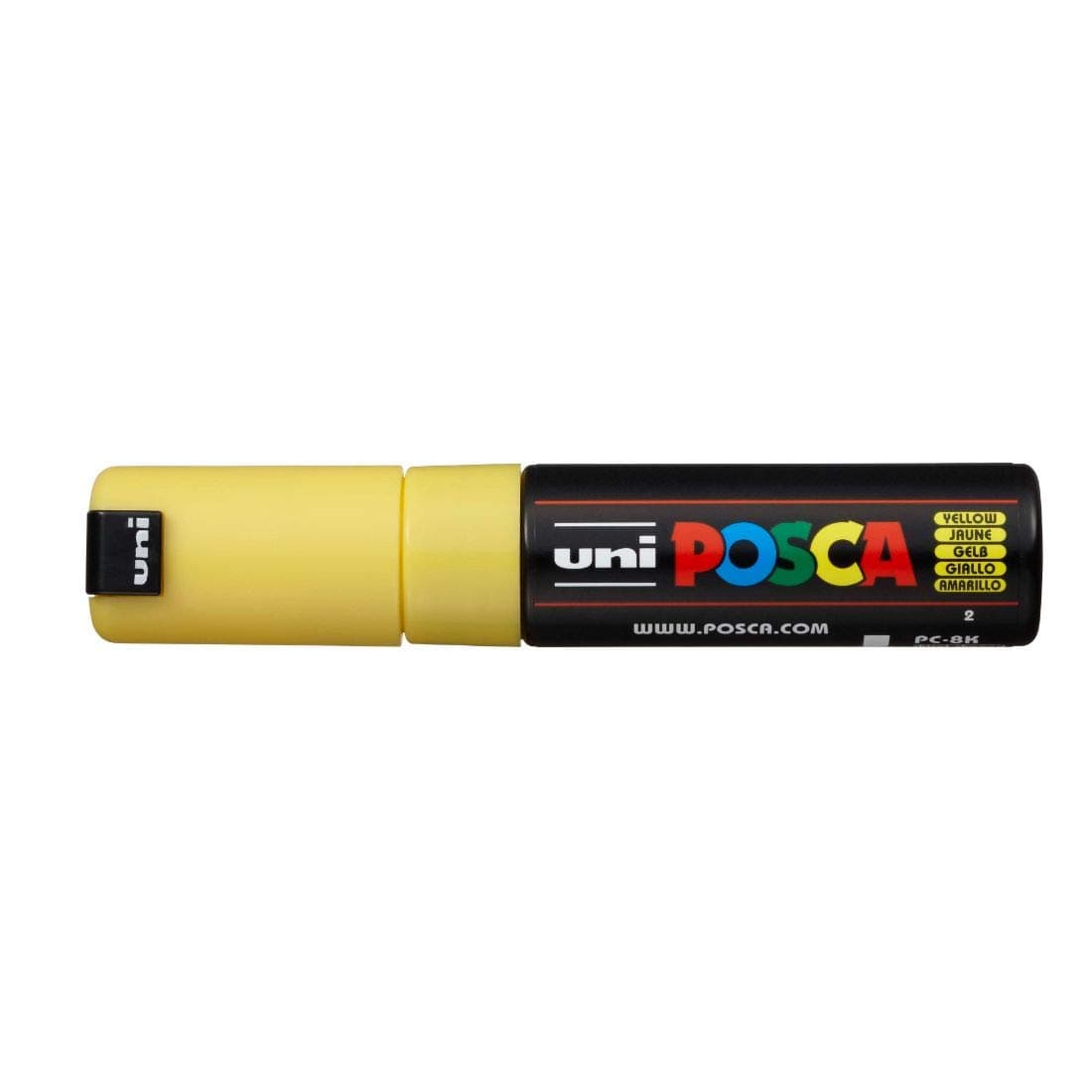 uni-ballPosca PC-8K Bold Point Chisel Shaped Marker Pen (8.0 mm, Yellow Ink, Pack of 1)