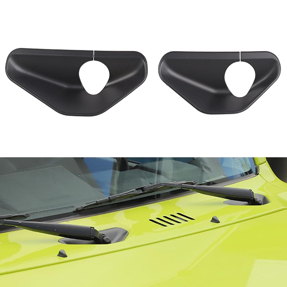 Front Wiper Base Cover Trim Windshield Wiper Base Panel Sticker for Suzuki Jimny 2019 2020 2021 2022 2023 2024 Exterior Accessories (Black)