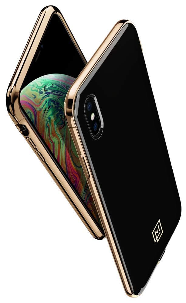 Spigen La Manon [étui] Chic Glossy Case Designed for iPhone Xs (2018) / iPhone X (2017) - Gold Black