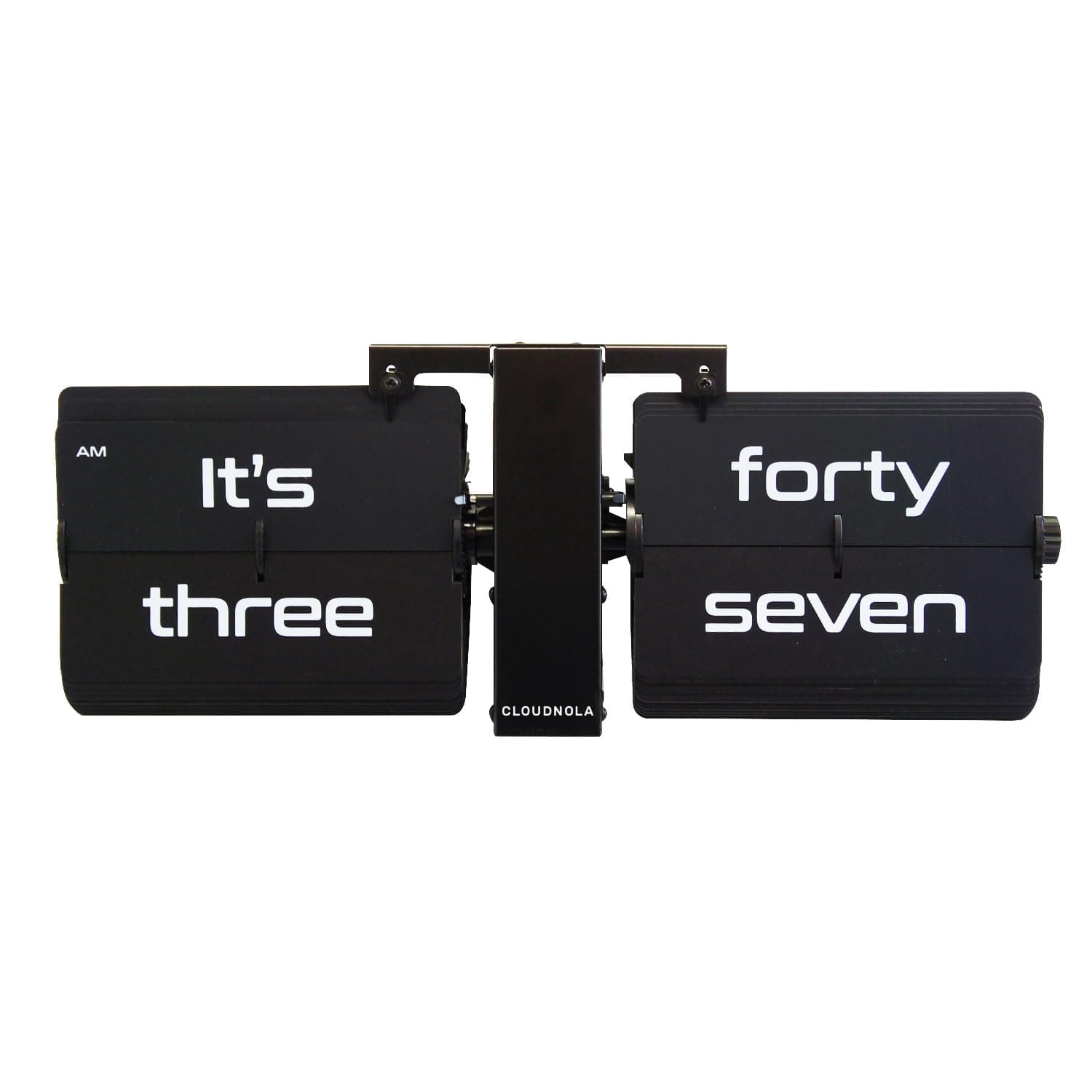 Flipping Out Text Wall and Tabletop Flip Clock, Black on Black, Battery Operated Digital Display