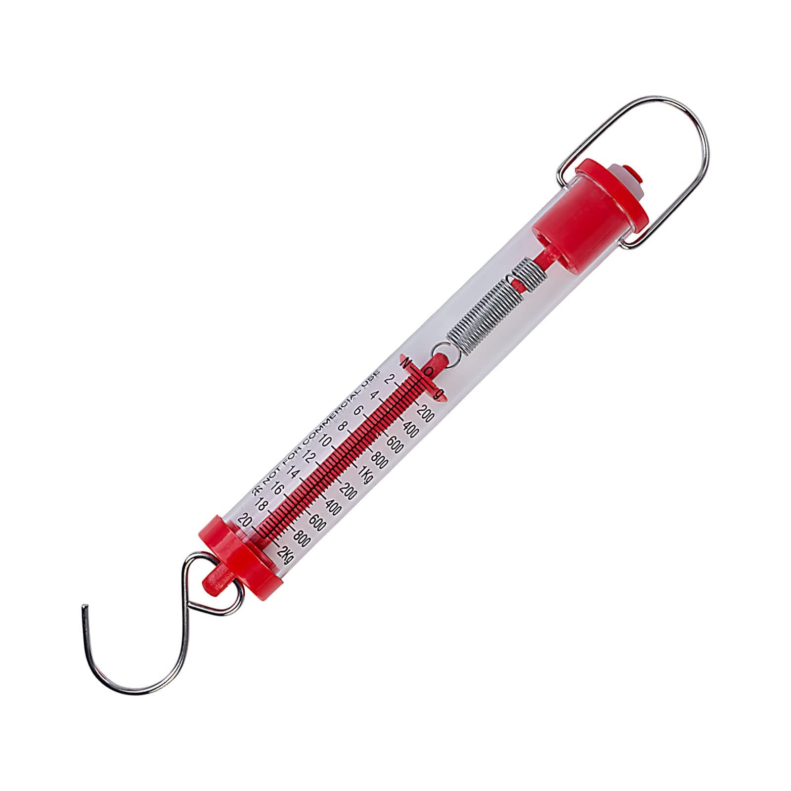 Sci-Supply Newton Force Meter Spring Scale - Max Capacity 2000g/20N, Dual Scale Red