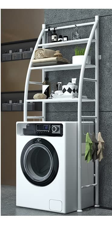 Storage Rack Shelf 3 Layer Over Washing Machine Storage Rack Utility Metal Bathroom Shelf Space Saver Organization for Laundry Room, Metal Bathroom Toilet Wash Basin Floor Stand Shelf