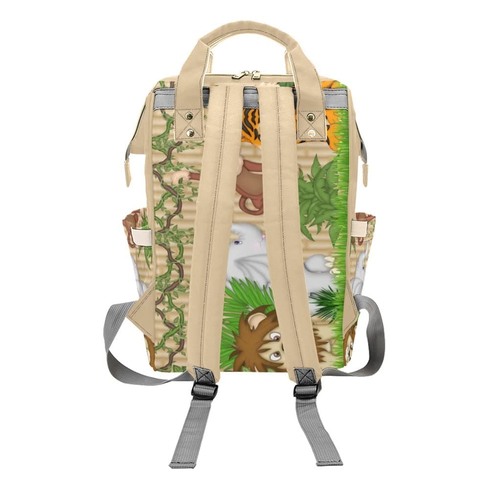 Zebra Monkey Tiger Personalized Diaper Bag Backpack Custom Name Daypack Large Mommy Bag for Teen Girl Boy Student