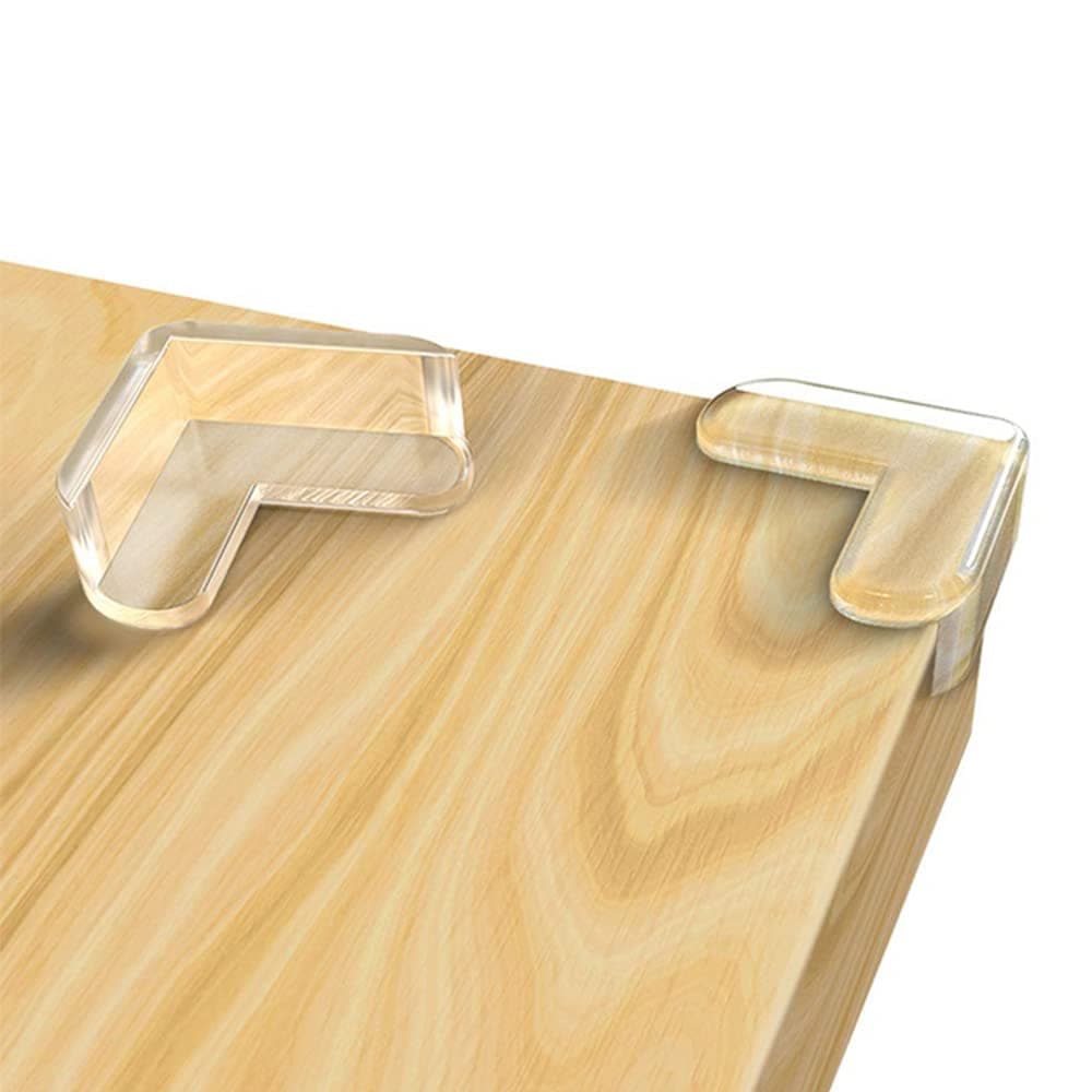 Vdhja L Shape Pre -Tape Safety Corner Protectors with Clear Flexible Rubber Baby Proofing Corner Guards, Prevent Child Head Injuries Desk and Furniture Corner Covers for Kids (8)