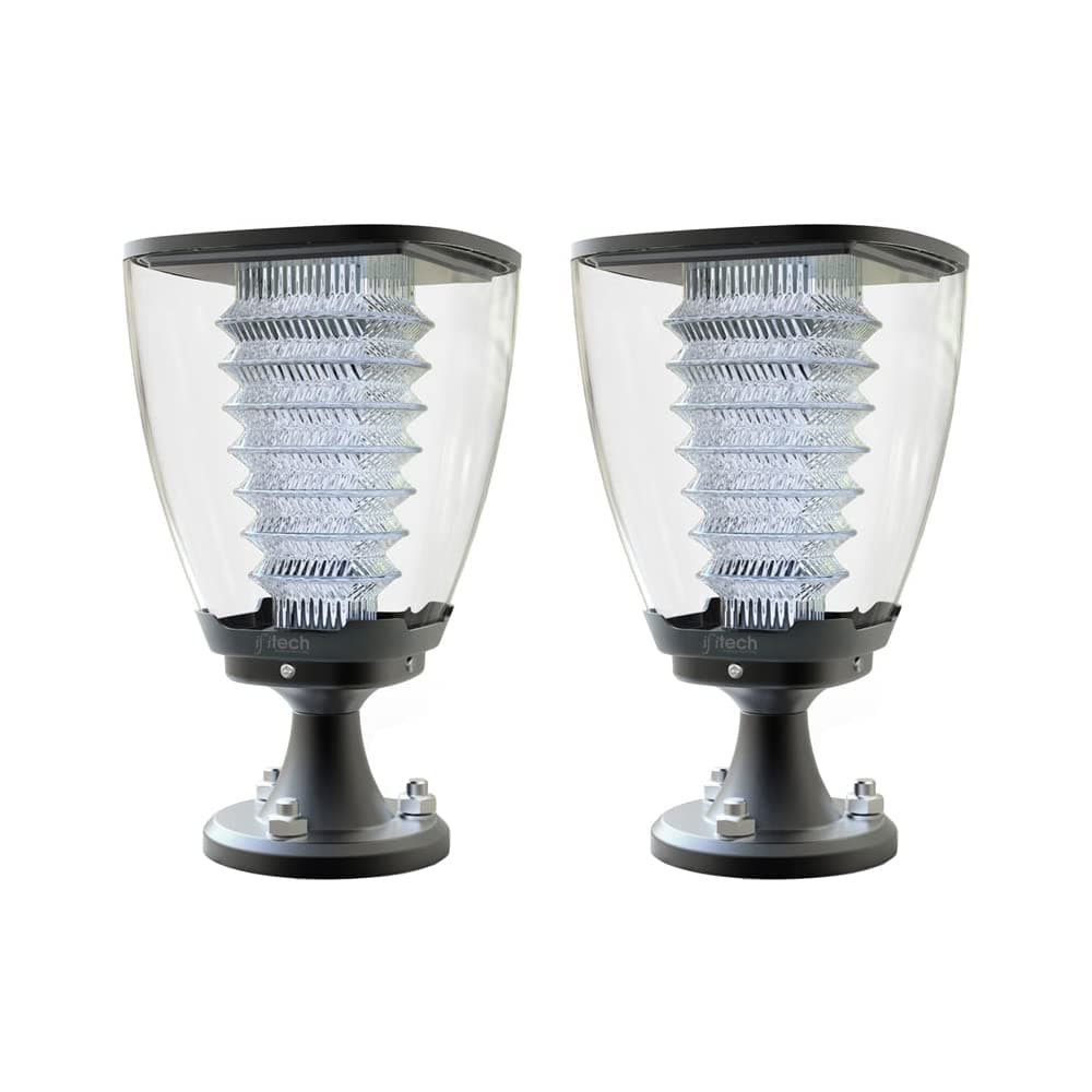IFITech™ Solar Pillar Designer LED Light - 2 Night Working with 1 Day Sun Charge- Warm White (Twin Pack)
