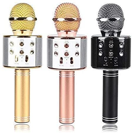 SERAPHIC Wireless Bluetooth Handheld Microphone Stand Karaoke Mike with Speaker Audio Recording for Cellphone Any Mix Color
