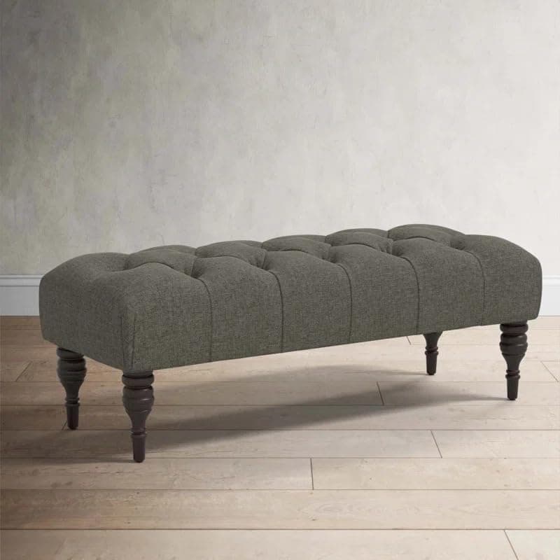 Storage Zeno Ottoman with Hidden Compartment, Rectangular 2 Seater Ottoman, Living Room Furniture, Storage Ottomans for Office, Bedroom, Living Room (Ivory) (Charcoal)