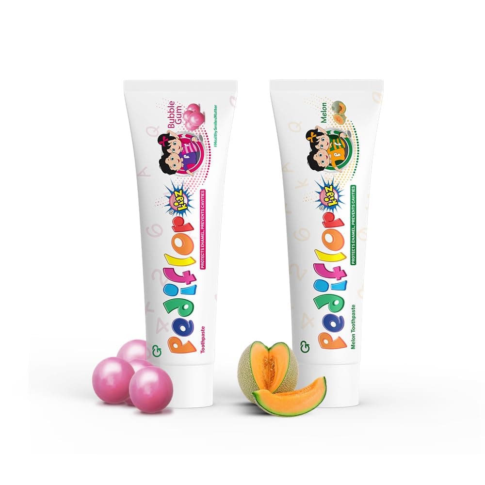 Kidz Anticavity Toothpaste Melon and Bubble Gum Flavour Combo Pack | Doctor Recommended Fluoride Toothpaste for Children with Xylitol | Fights Kids Tooth Decay | Vegan | 70g per pack