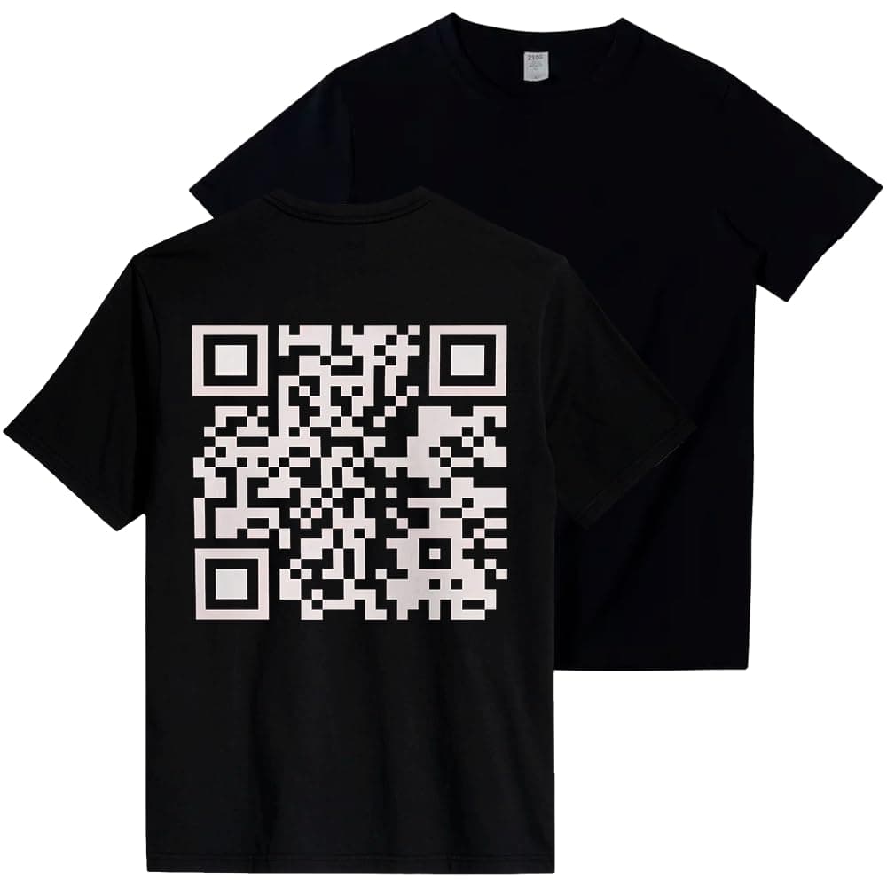 GenericFunny QR Code Shirt Fu QR Scan Code Joke T-Shirt Funny Back Graphic Print Crew Neck Short Sleeve Unisex Tee Top