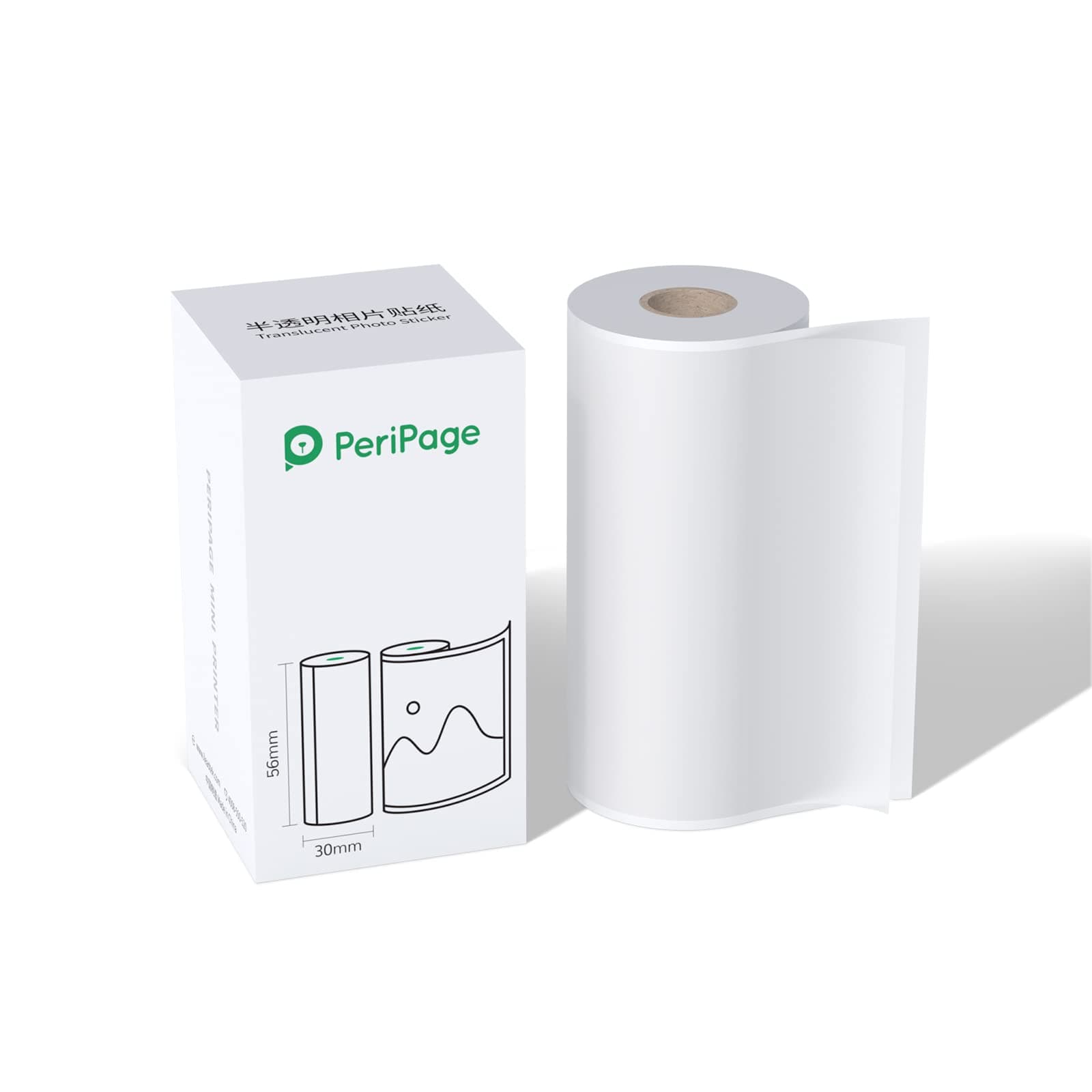 Peripage Mini Printer Translucent Sticker, Adhesive Thermal Paper Translucent Sticker for PeriPage A6 Printer, Waterproof, Oilproof, Scratchproof, BPA Boxed (Transparent Sticker)