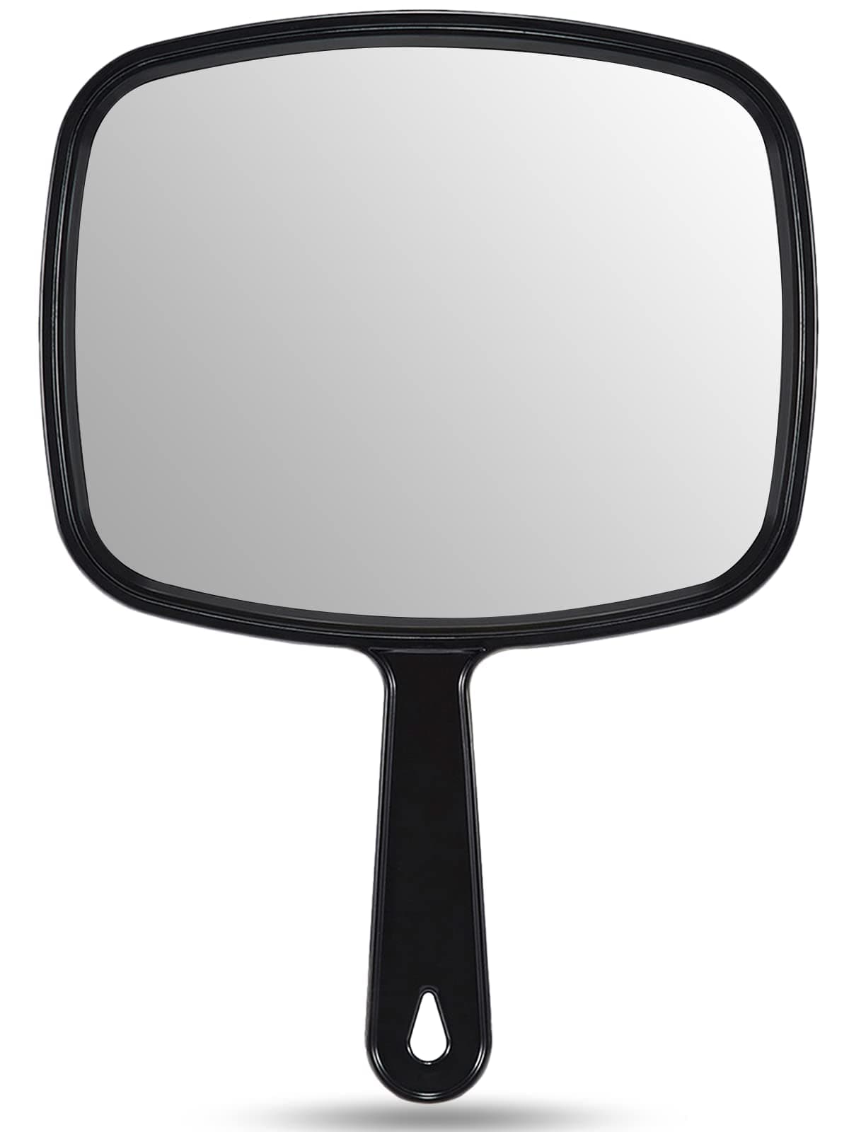 OMIRO Hand Mirror, All Black Handheld Mirror with Handle, Rectangle, 16.8 x 23.6 cm