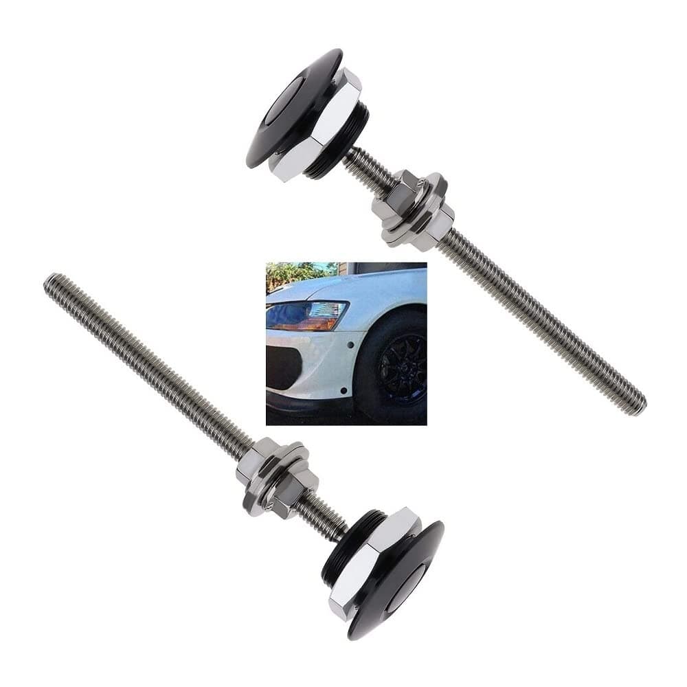 2Pack Quick Release Latch Lock Clip Push Button Bonnet Kit 1.25in/32mm Diameter Universal Aluminum Alloy Quick Latch Lock for Auto Car Bumper License Plate Hood or Various DIY(2Pack-Black)