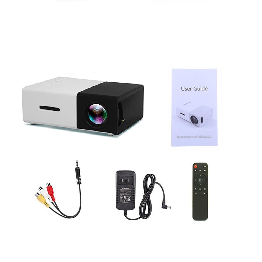 YG300 Mini Projector, Portable LED Projector Support PC Laptop USB Stick USB/SD/AV/HDMI Input for Video/Movie/Game/Home Theater Video ProjectYG