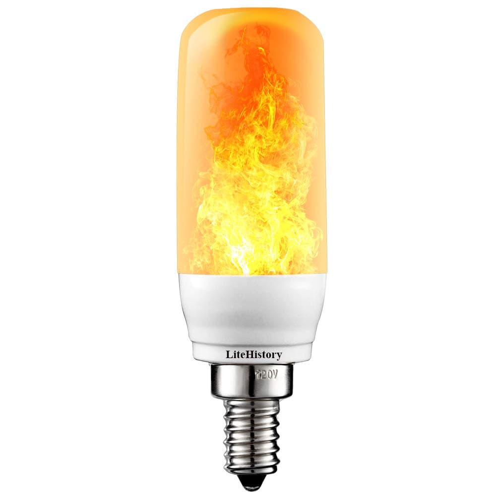 3Mode E12 LED Flame Bulb Candelabra fire Light Bulb 3W Flickering Light Bulbs for Home 1Pack