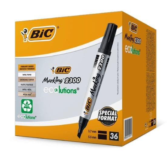 Marking 2300 ECOlutions Black Permanent Marker Pens - Pack of 36