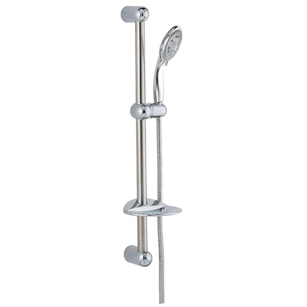 Bopai Simple Designed Handheld Showerhead Set with Soap Dish,Adjustable Stainless Steel Slide Rail,Shower Hose,Chrome