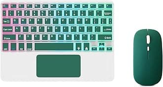 Ultra-Slim Bluetooth Keyboard with Built-in Touchpad and Mouse Portable Mini Wireless Keyboard Rechargeable 7-Color Backlit for Apple iPad iPhone Samsung Tablet iPhone Smartphone iOS Android Windows