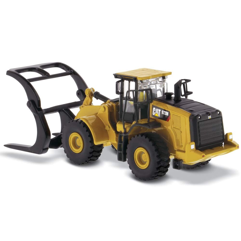 CAT Caterpillar 972M Wheel Loader with Log Fork and Operator High Line Series 1/87 (HO) Scale Diecast Model 85950