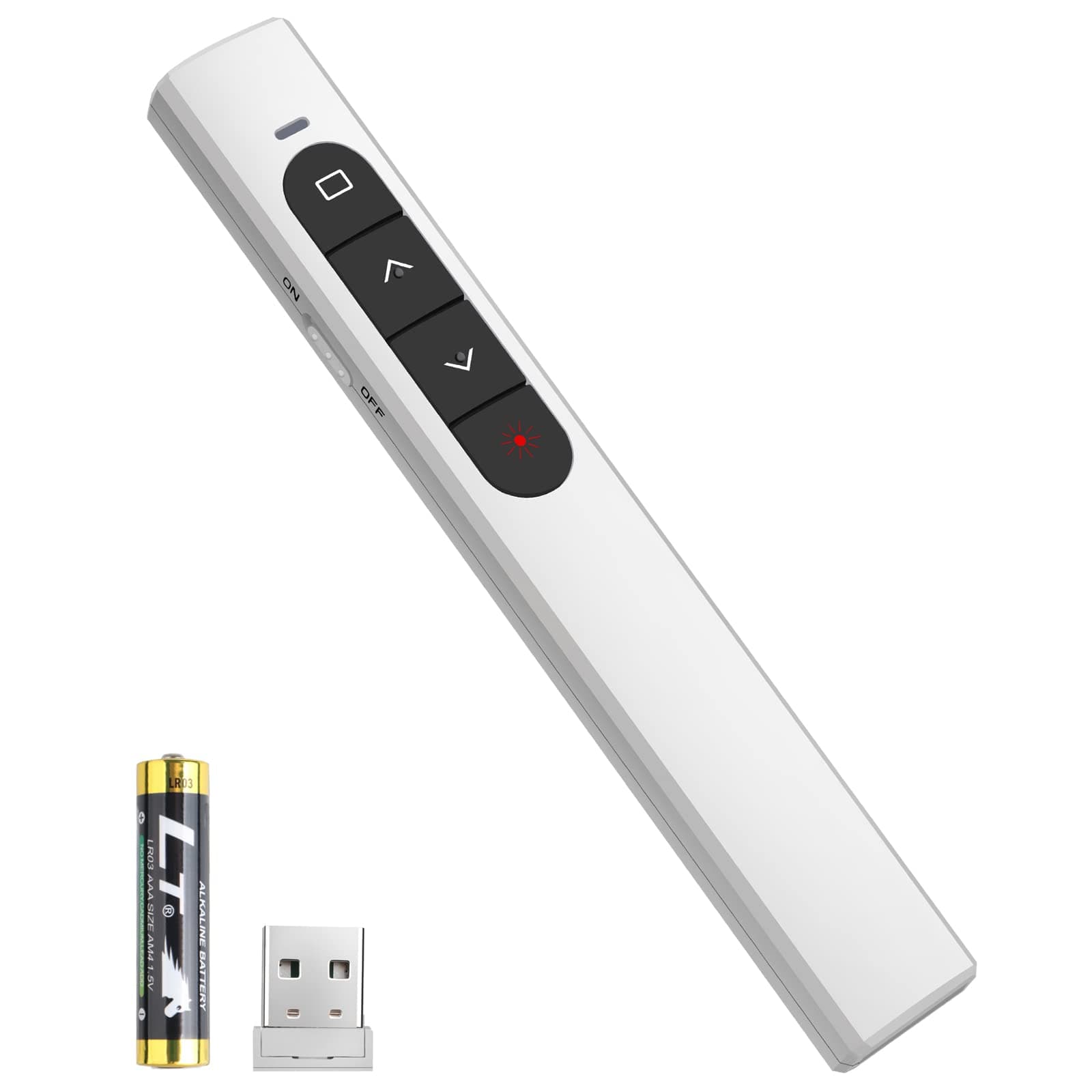 Presentation Clicker Wireless Presenter Remote with Hyperlink & Volume Remote Clicker for PowerPoint Office Classroom Presentation Remote Control Pointer Slide Advancer (Battery Included)