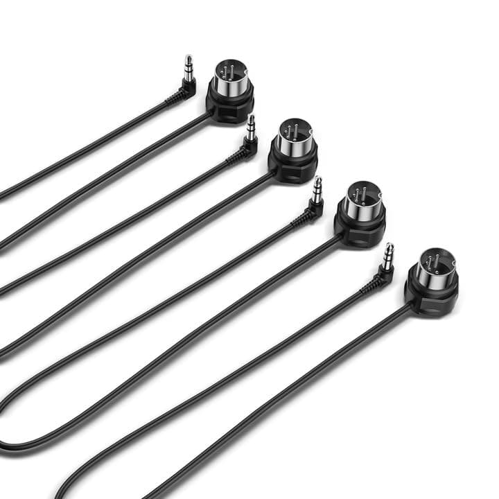 CME TRS MIDI Cable 4-Pack - TRS Type A (3.5mm - 1/8”) to 5-pin DIN, 1FT / 30CM, Low-profile - Right Angle Ultra-Thin Plugs for Compact Spaces - Ideal for Synths & Pedalboards