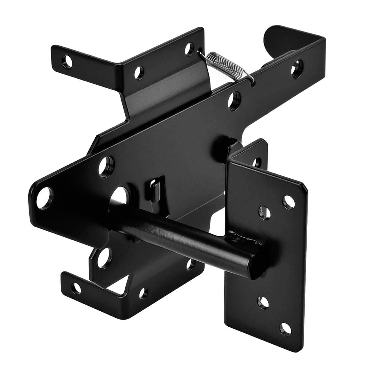 Self-Locking Automatic Gravity Lever Fence Gate Latch, 4-1/8", Steel, Black