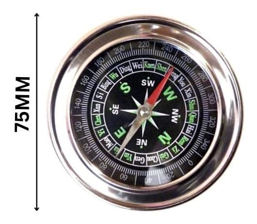 1 Pc Magnetic Direction Compass Small Size 75mm Diameter Stainless Steel Directional Compass for Outdoor Mountaineering and DIY School Projects