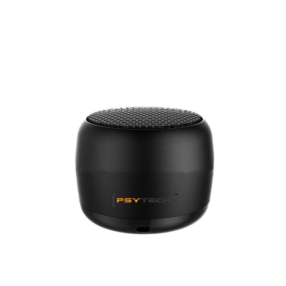 PSYTECH Mini Boost 2 Portable & Smallest Wireless Speakers with Built-in Mic and Selfie Remote Control, Low Harmonic Distortion for Home/Outdoor/Travel, Rechargeable, Compatible with iPhone, Samsung(black)