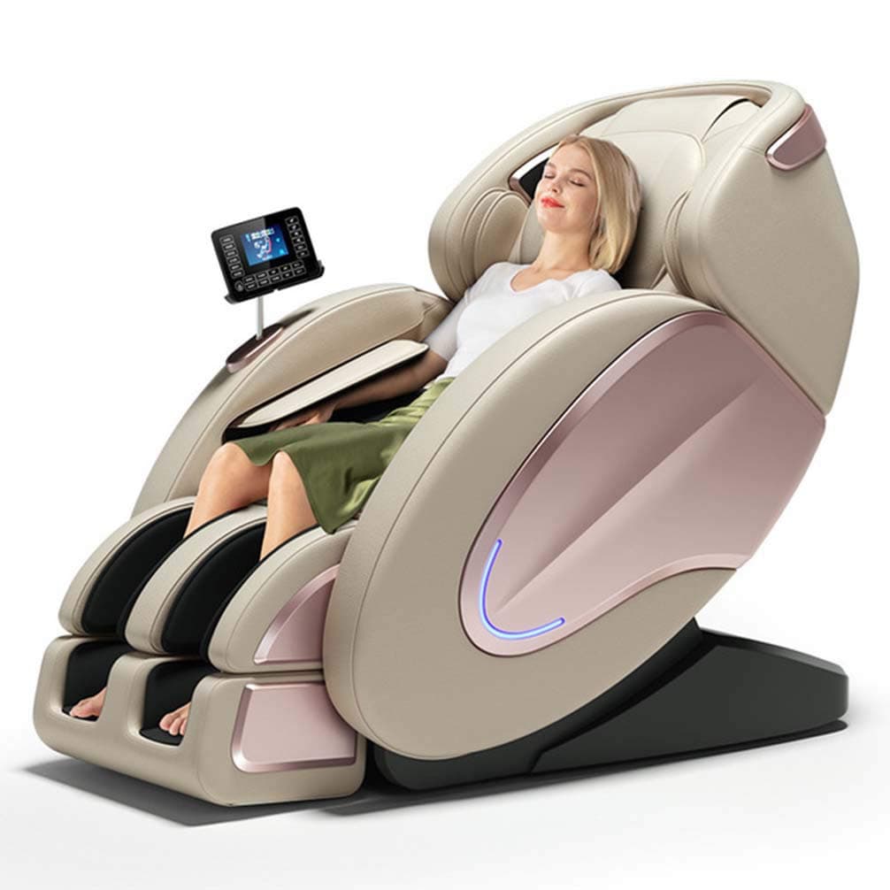 ZKHD 220V Zero-Gravity Space Capsule Massage Chair, SL Guide Rail Electric Manipulator Vibration, Full-Body Multifunctional 4D Deep Massage, Repel Fatigue,Gold