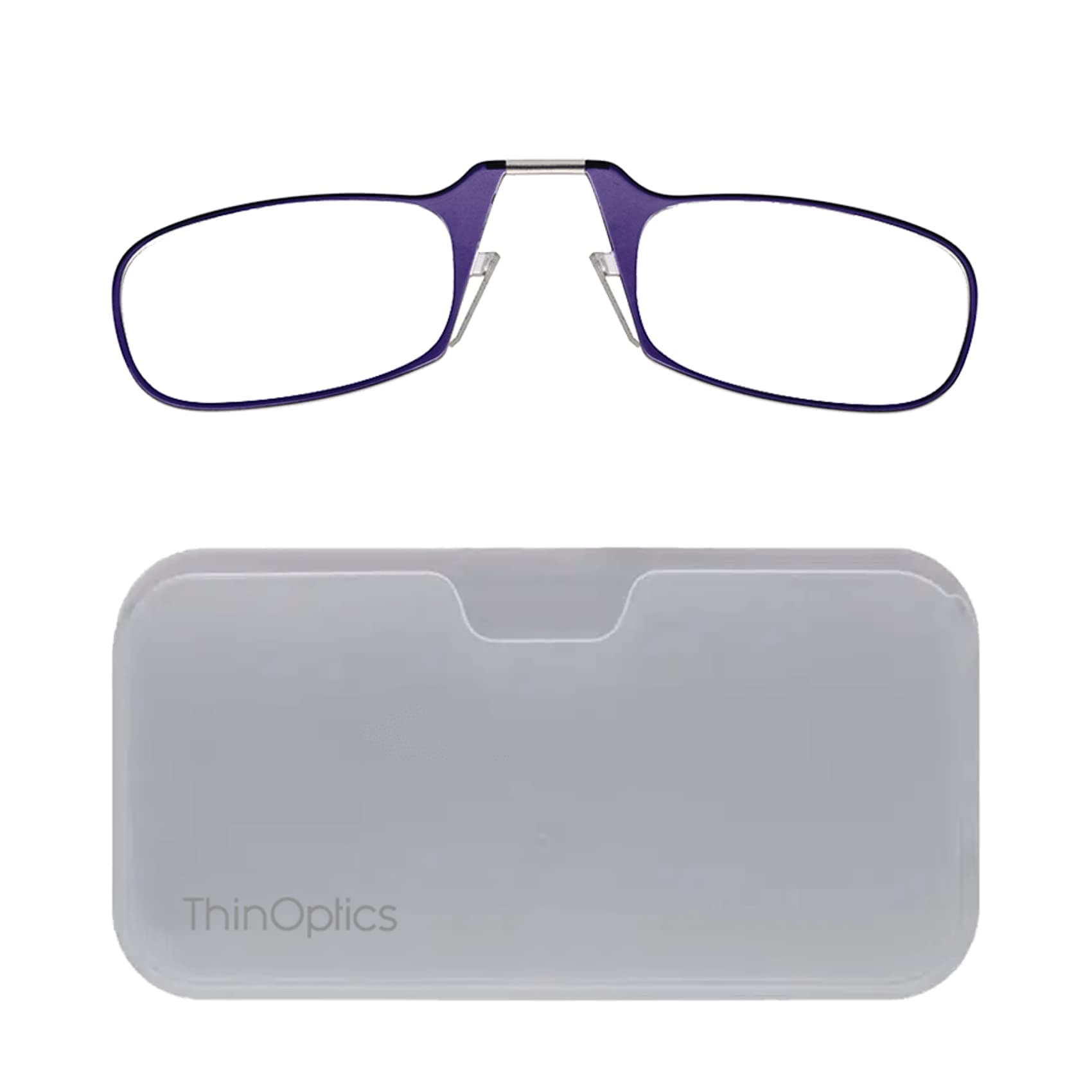 ThinOptics unisex-adult Universal Pod Case + Rectangular Reading Glasses